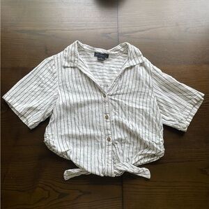Striped Button Down Linen Shirt